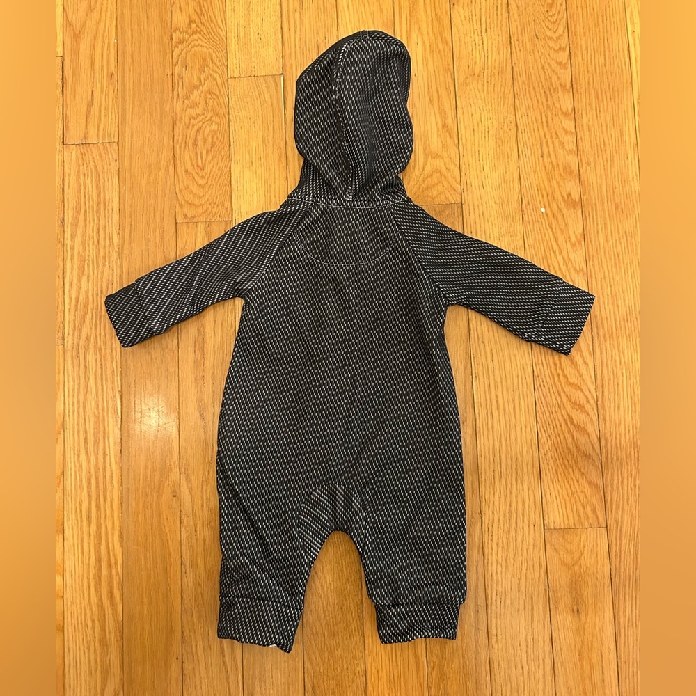 Baby Nike Black and White Hooded Zip Bodysuit - Picture 2 of 3